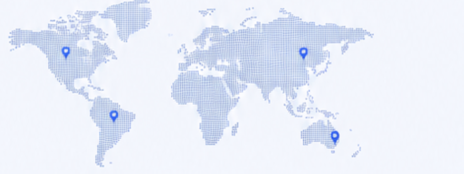 World map showing global reach